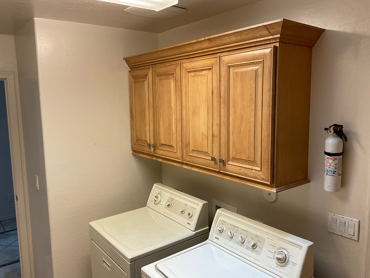 Laundry room cabinet reface after